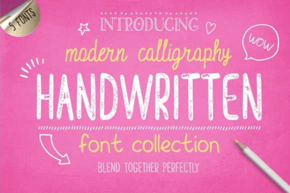 Handwritten Font Collection: 5 Authentic Typefaces for Your Projects